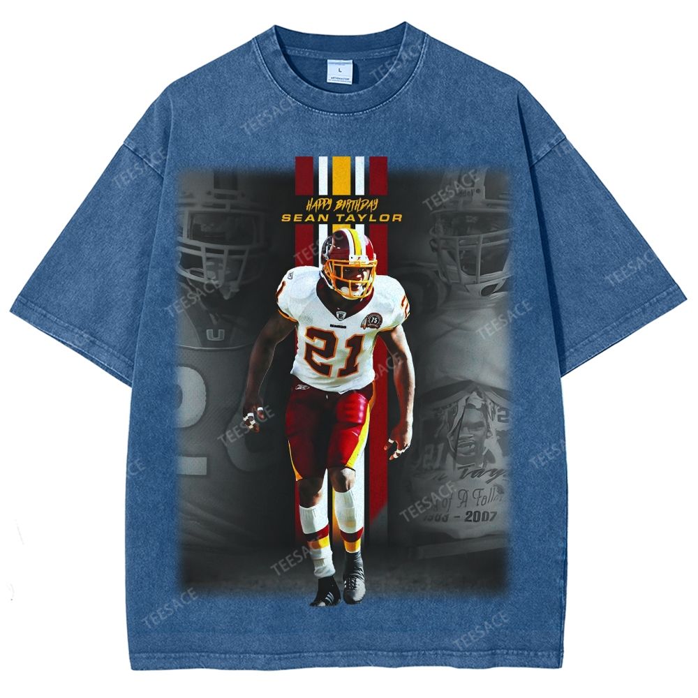 Sean Taylor Washington Commanders #21 Unisex Fit Washed T-Shirt