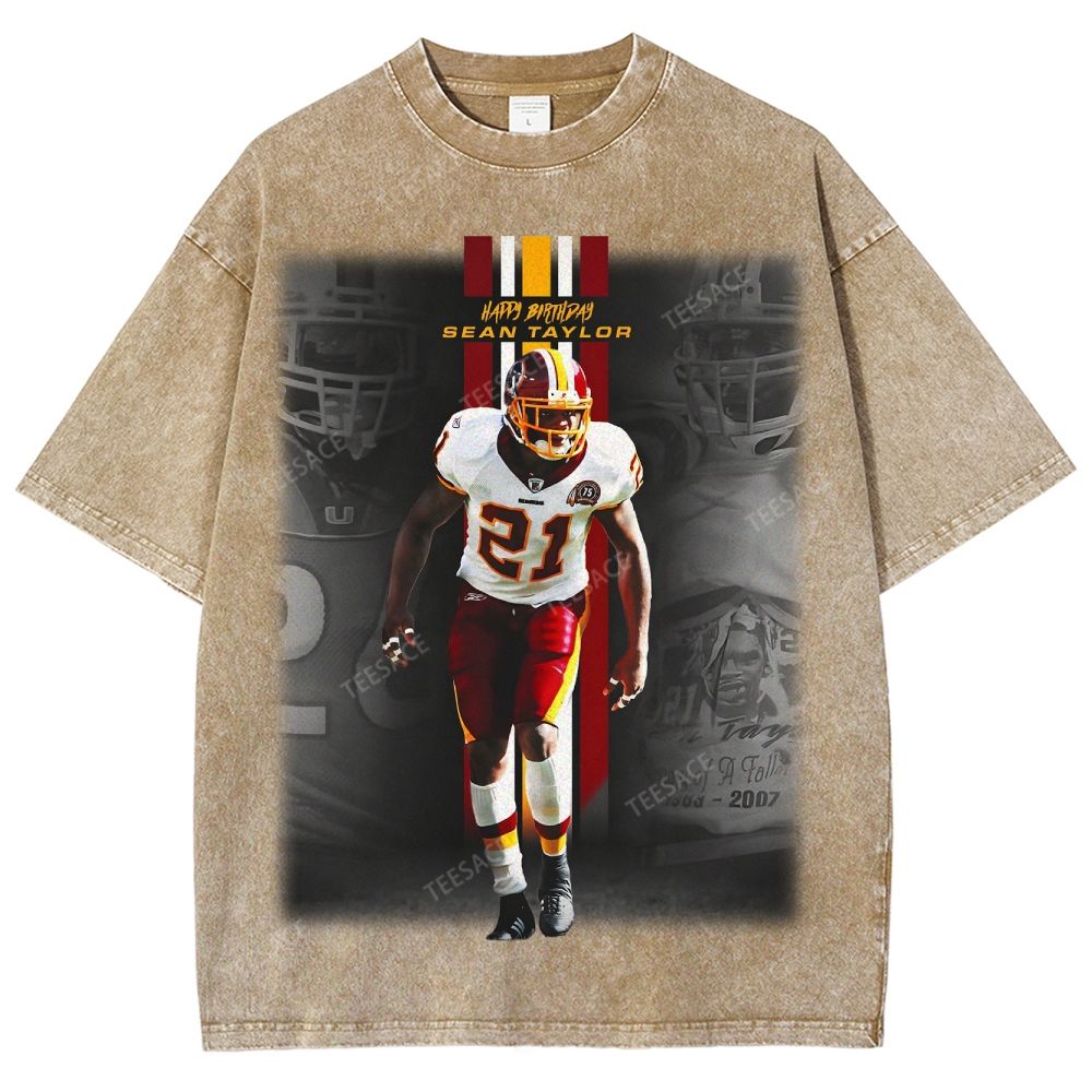 Sean Taylor Washington Commanders #21 Unisex Fit Washed T-Shirt