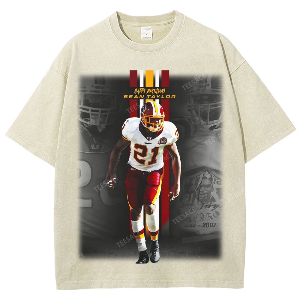 Sean Taylor Washington Commanders #21 Unisex Fit Washed T-Shirt