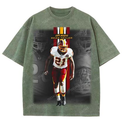 Sean Taylor Washington Commanders #21 Unisex Fit Washed T-Shirt