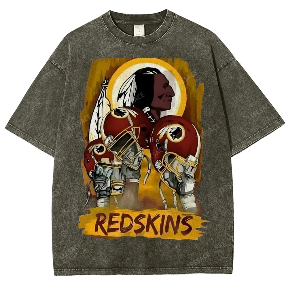Washington Commanders Red Skin Unisex Fit Washed T-Shirt