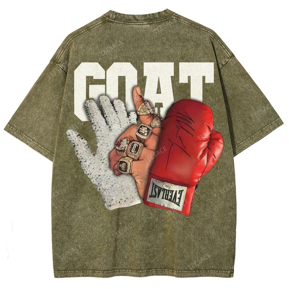 GOAT MIKE TYSON Unisex Fit Washed T-Shirt