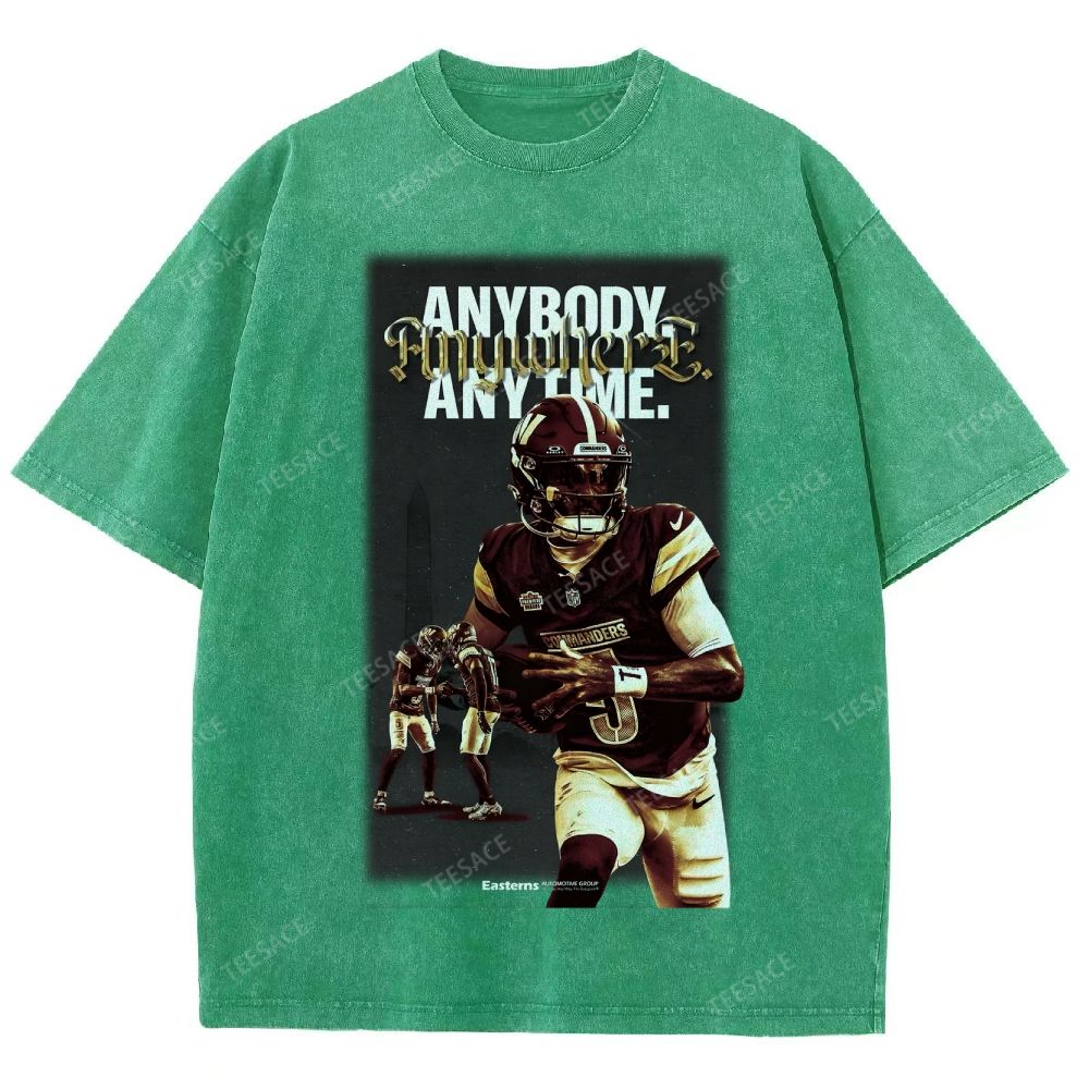 JAYDEN DANIELS Red Skin Washington Commanders Unisex Fit Washed T-Shirt