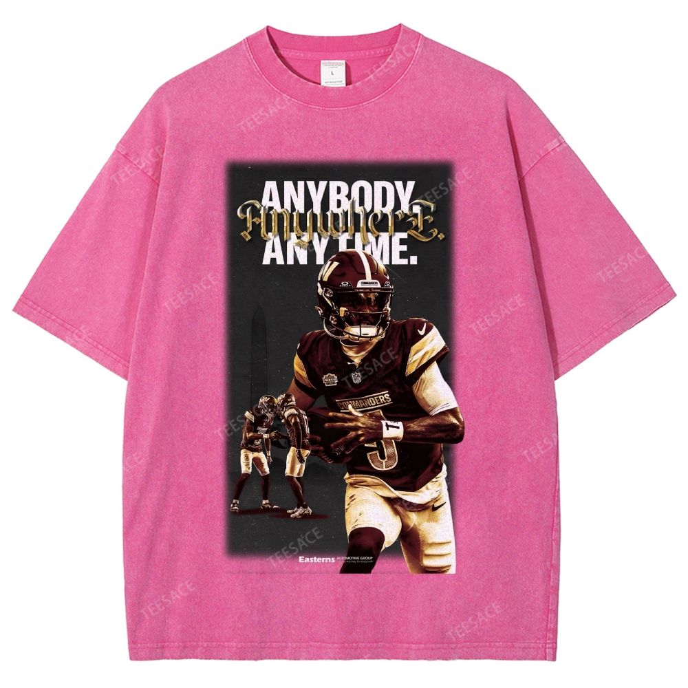 JAYDEN DANIELS Red Skin Washington Commanders Unisex Fit Washed T-Shirt