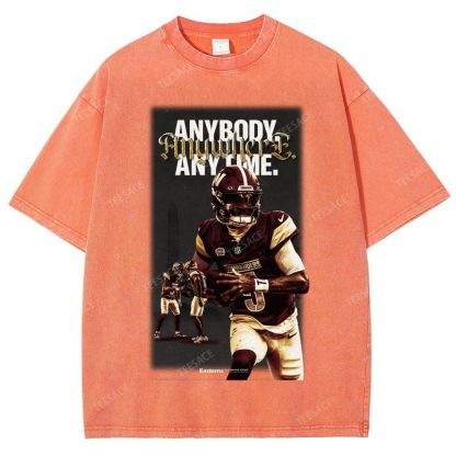 JAYDEN DANIELS Red Skin Washington Commanders Unisex Fit Washed T-Shirt