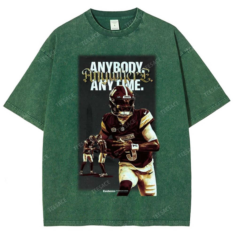 JAYDEN DANIELS Red Skin Washington Commanders Unisex Fit Washed T-Shirt