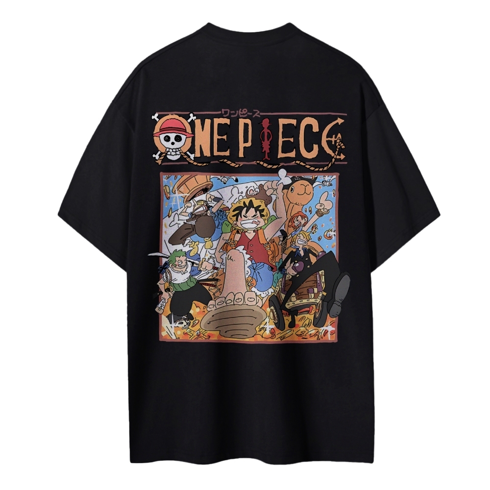 One Piece Cotton Unisex Round Neck Anime T-Shirt