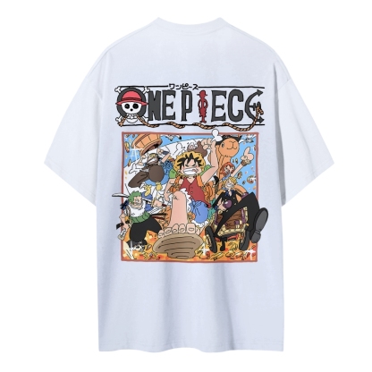 One Piece Cotton Unisex Round Neck Anime T-Shirt