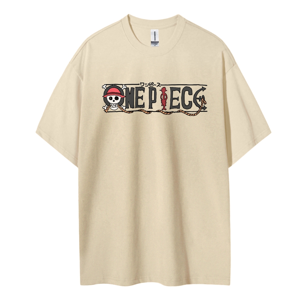 One Piece Cotton Unisex Round Neck Anime T-Shirt