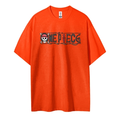 One Piece Cotton Unisex Round Neck Anime T-Shirt