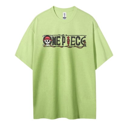 One Piece Cotton Unisex Round Neck Anime T-Shirt
