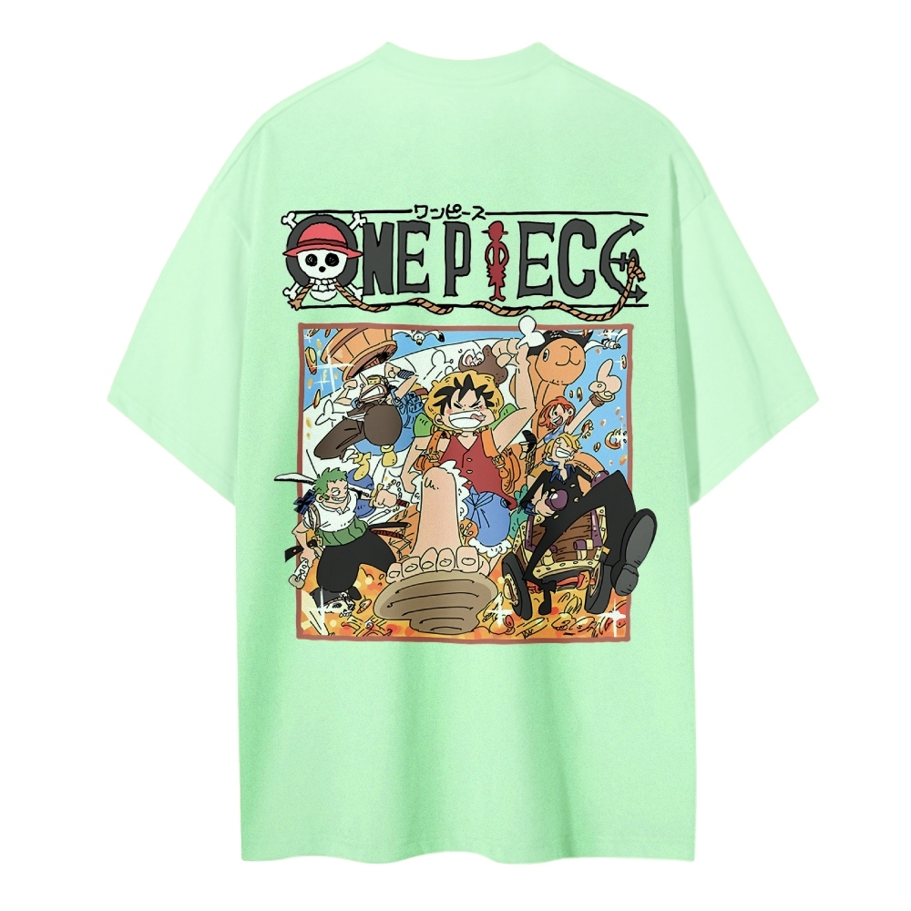 One Piece Cotton Unisex Round Neck Anime T-Shirt