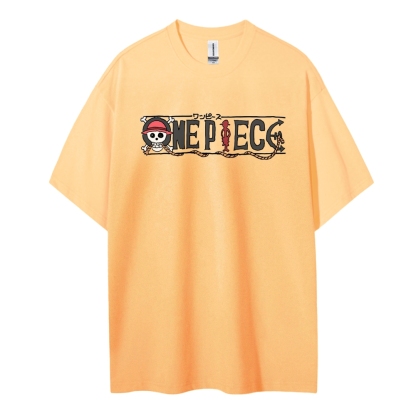 One Piece Cotton Unisex Round Neck Anime T-Shirt