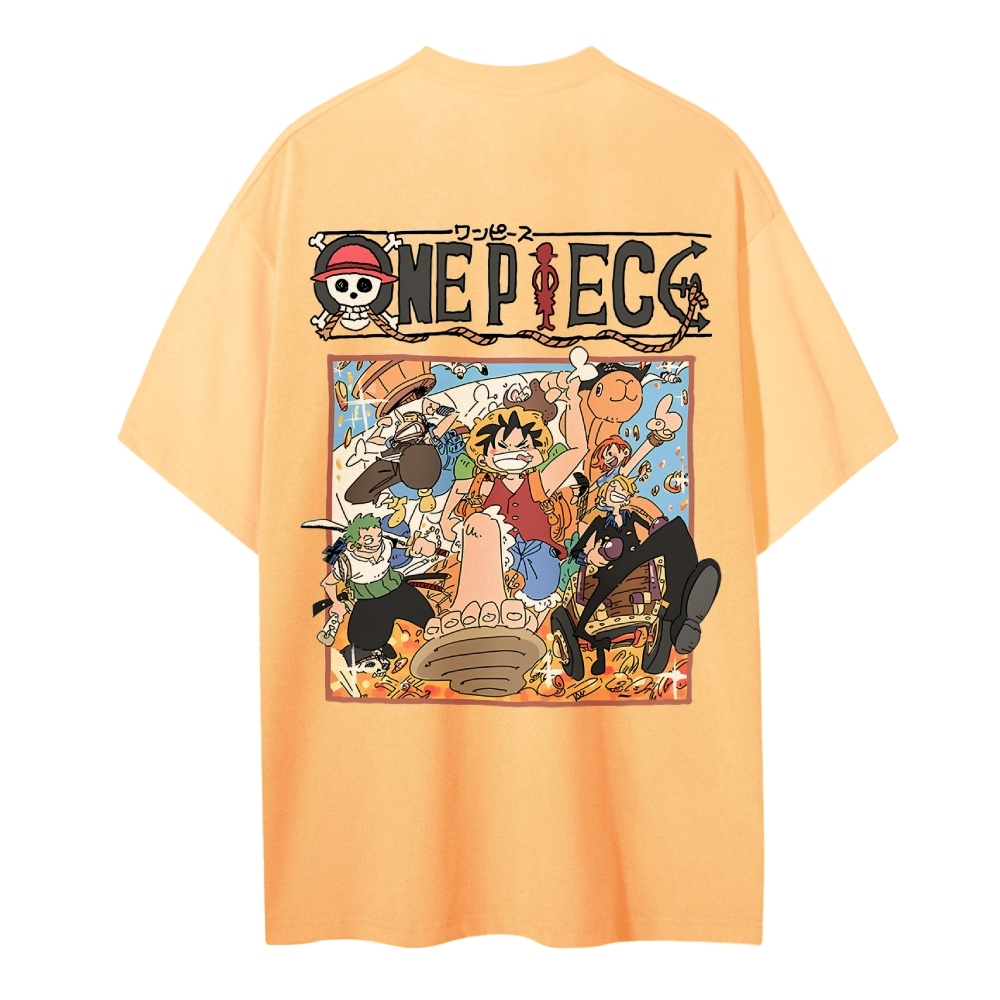 One Piece Cotton Unisex Round Neck Anime T-Shirt