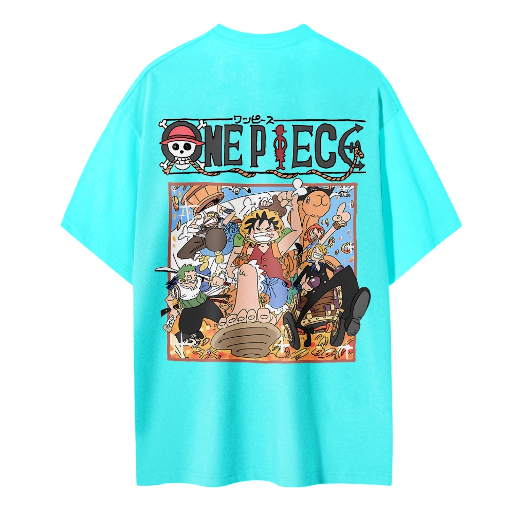 One Piece Cotton Unisex Round Neck Anime T-Shirt
