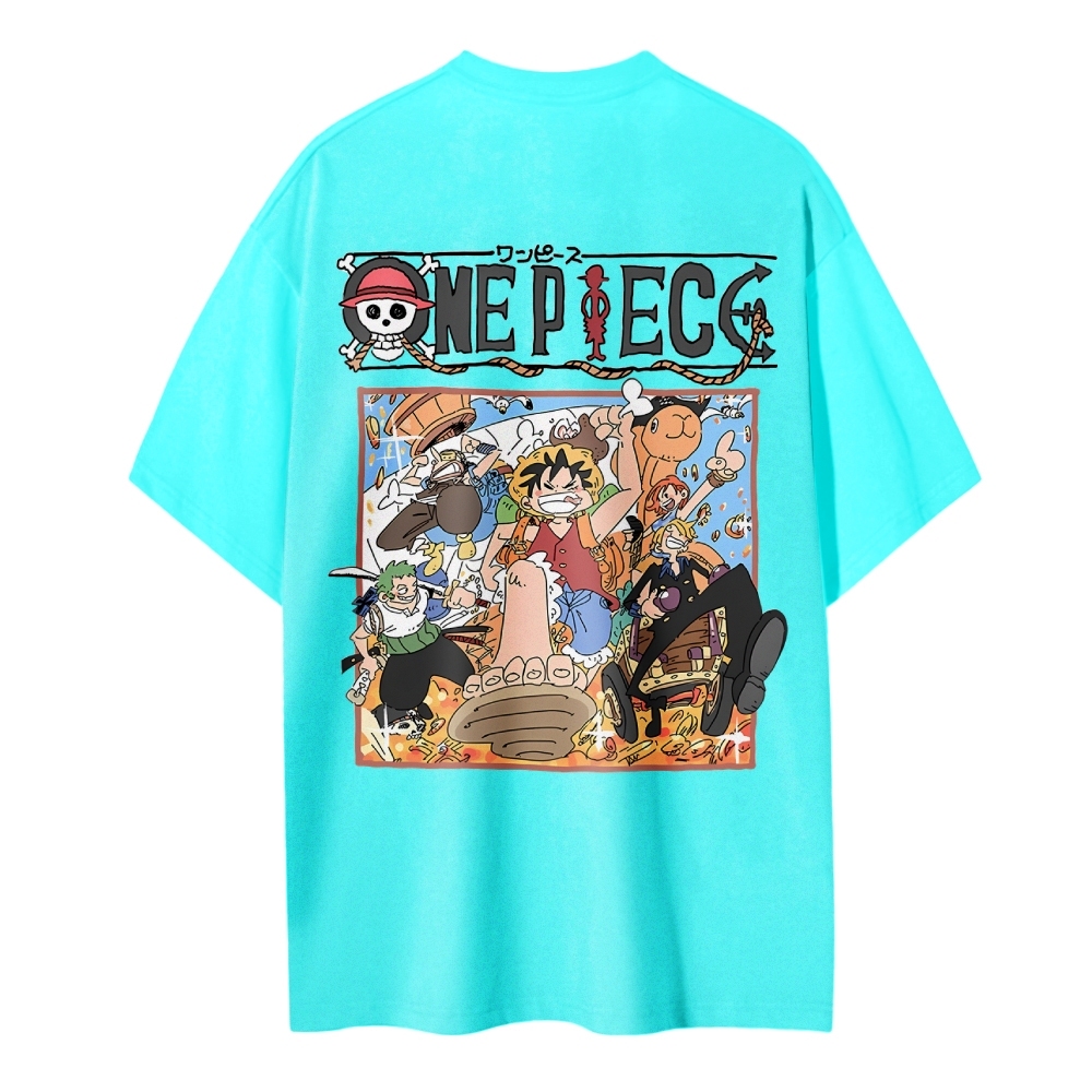 One Piece Cotton Unisex Round Neck Anime T-Shirt