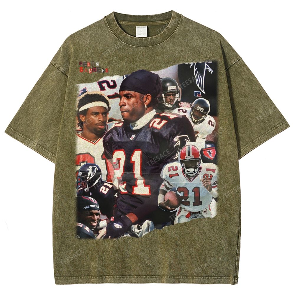 DEION SANDERS Unisex Fit Washed T-Shirt