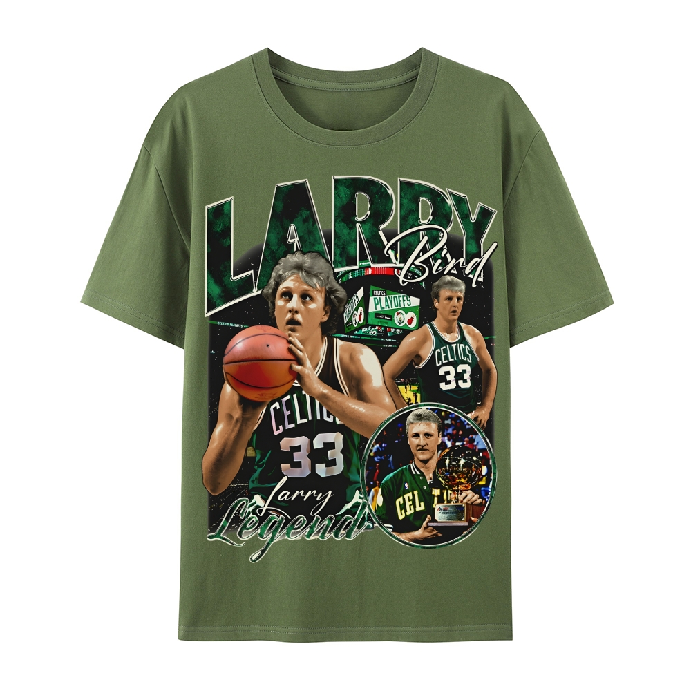 Casual Short Sleeve T-Shirt Larry Bird
