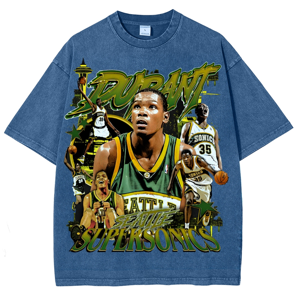 Unisex Fit Washed T-Shirt KD Durant "SuperSonics"