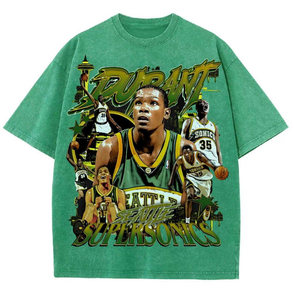 Unisex Fit Washed T-Shirt KD Durant "SuperSonics"