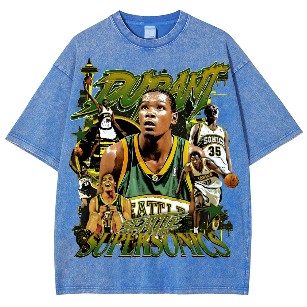 Unisex Fit Washed T-Shirt KD Durant "SuperSonics"