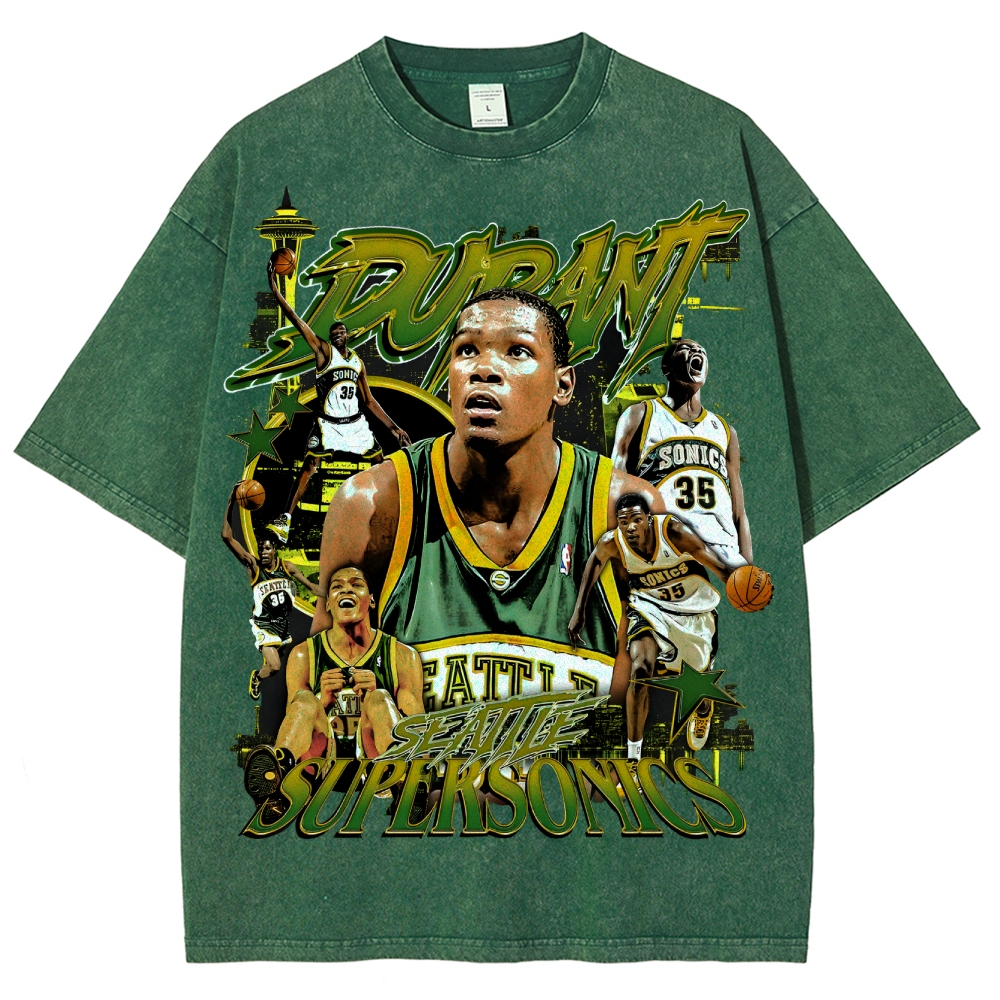Unisex Fit Washed T-Shirt KD Durant "SuperSonics"