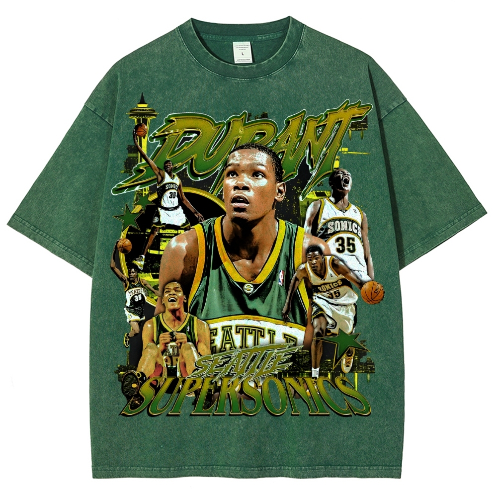 Unisex Fit Washed T-Shirt KD Durant "SuperSonics"