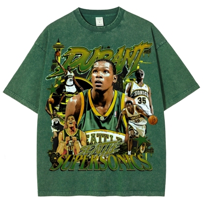 Unisex Fit Washed T-Shirt KD Durant "SuperSonics"