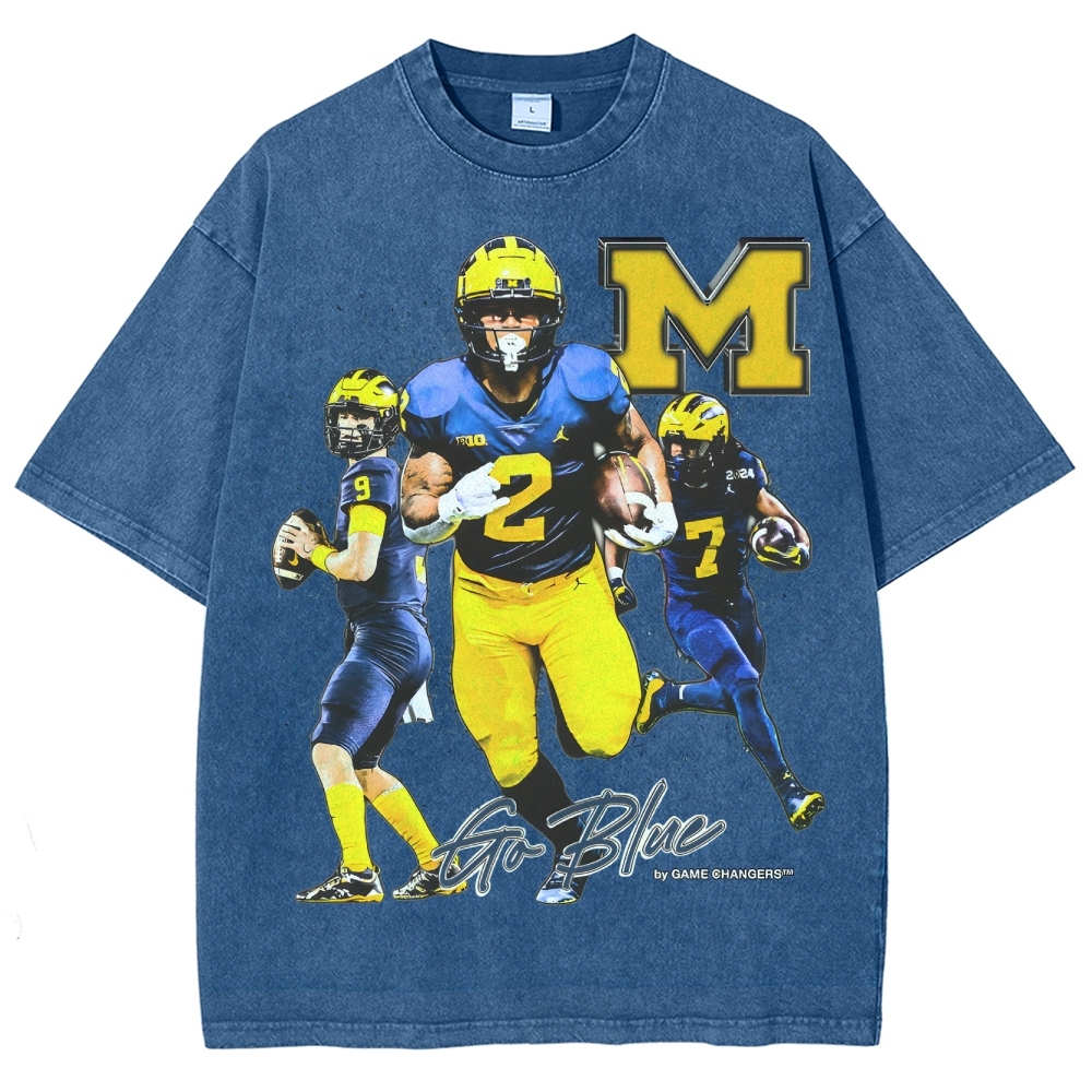 Unisex Fit Washed T-Shirt 2023-24 NATIONAL CHAMPS - MICHIGAN