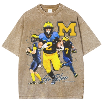 Unisex Fit Washed T-Shirt 2023-24 NATIONAL CHAMPS - MICHIGAN
