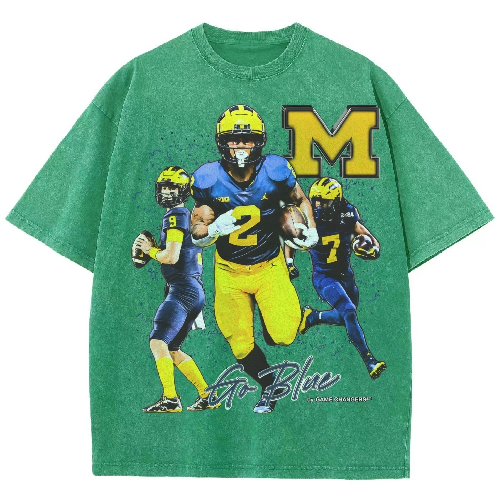 Unisex Fit Washed T-Shirt 2023-24 NATIONAL CHAMPS - MICHIGAN