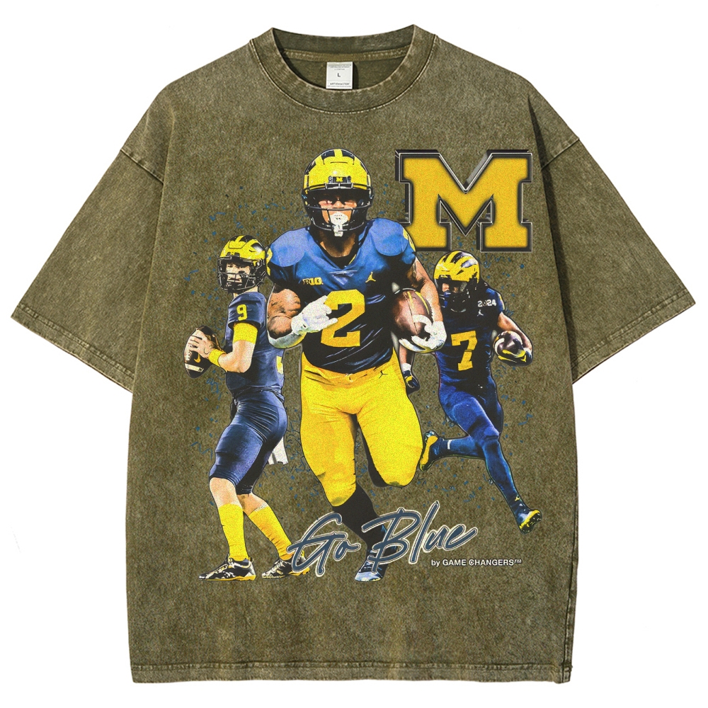 Unisex Fit Washed T-Shirt 2023-24 NATIONAL CHAMPS - MICHIGAN