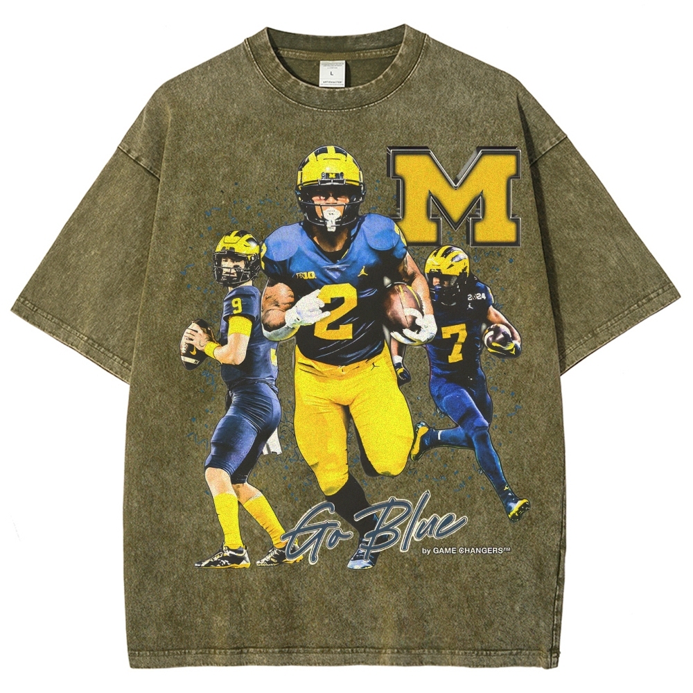 Unisex Fit Washed T-Shirt 2023-24 NATIONAL CHAMPS - MICHIGAN