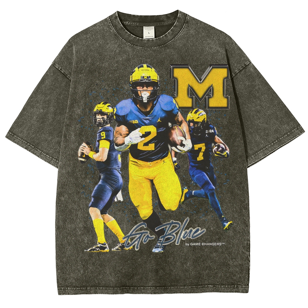 Unisex Fit Washed T-Shirt 2023-24 NATIONAL CHAMPS - MICHIGAN