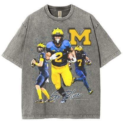 Unisex Fit Washed T-Shirt 2023-24 NATIONAL CHAMPS - MICHIGAN