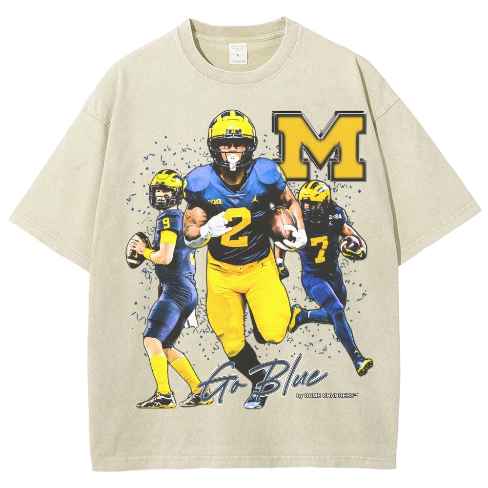 Unisex Fit Washed T-Shirt 2023-24 NATIONAL CHAMPS - MICHIGAN
