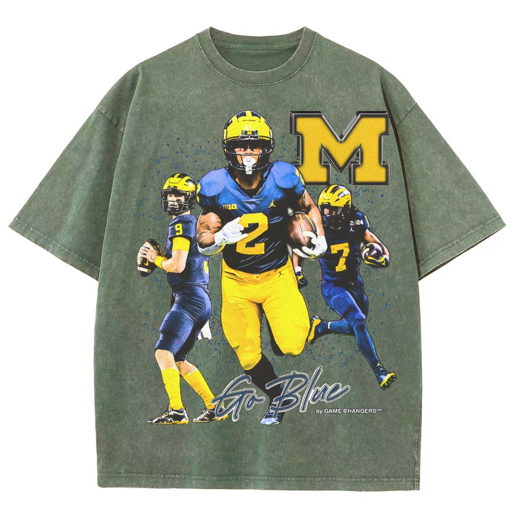 Unisex Fit Washed T-Shirt 2023-24 NATIONAL CHAMPS - MICHIGAN