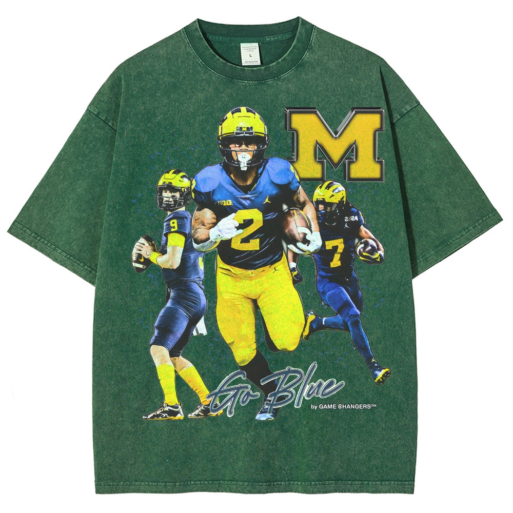 Unisex Fit Washed T-Shirt 2023-24 NATIONAL CHAMPS - MICHIGAN
