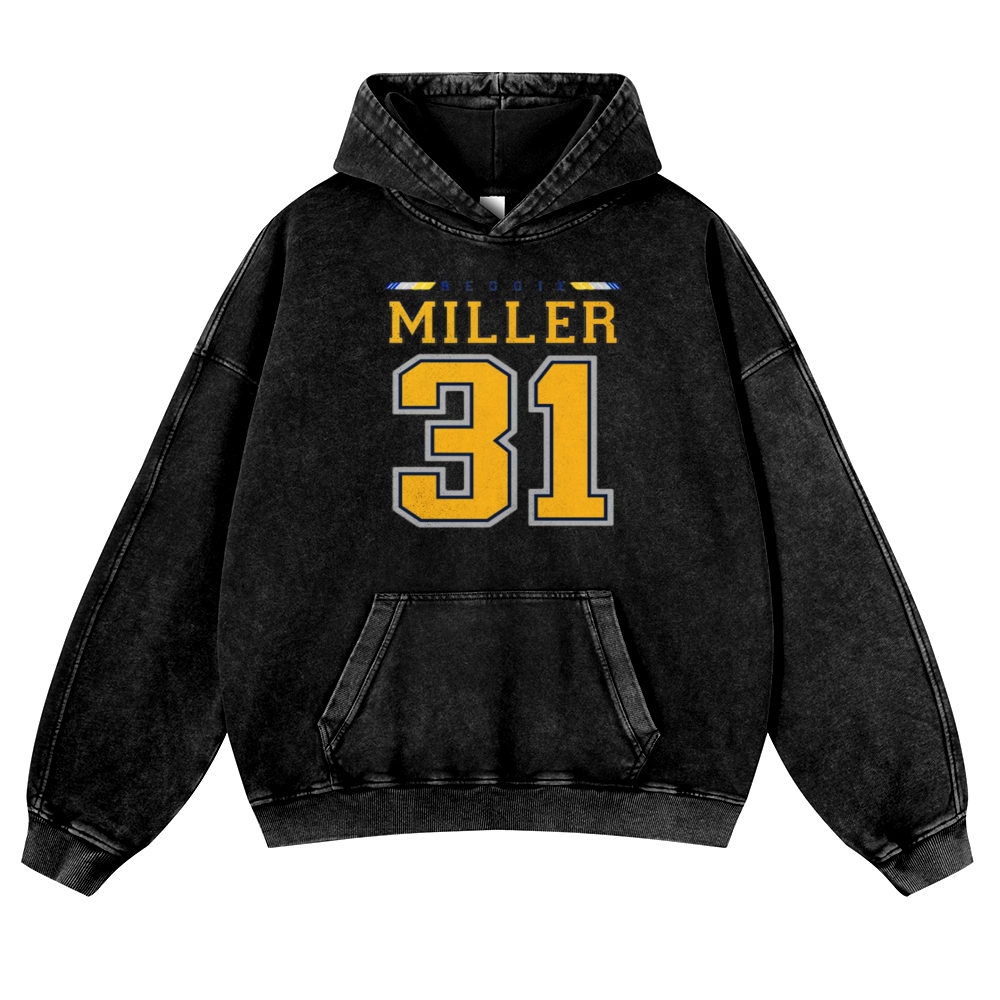 Casual Washed Hoodie Reggie Miller
