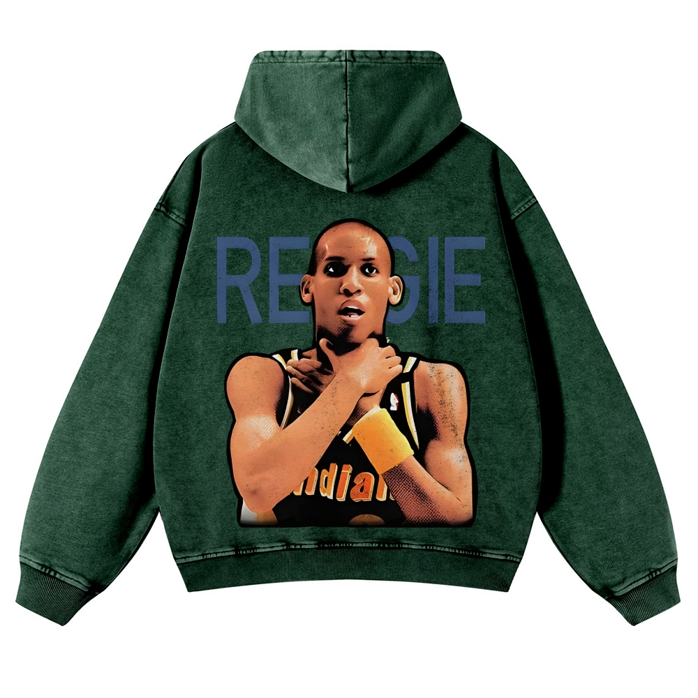 Casual Washed Hoodie Reggie Miller