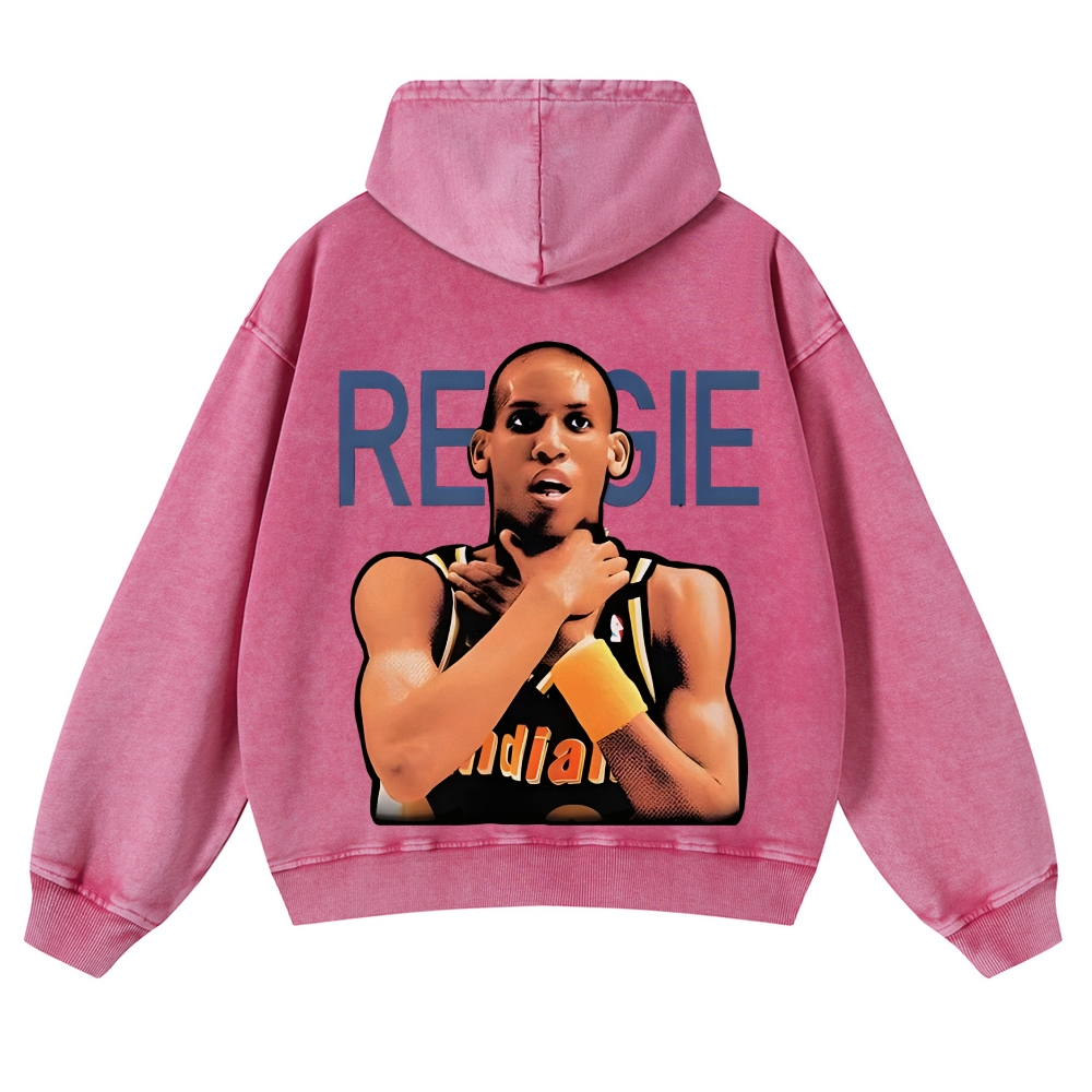 Casual Washed Hoodie Reggie Miller