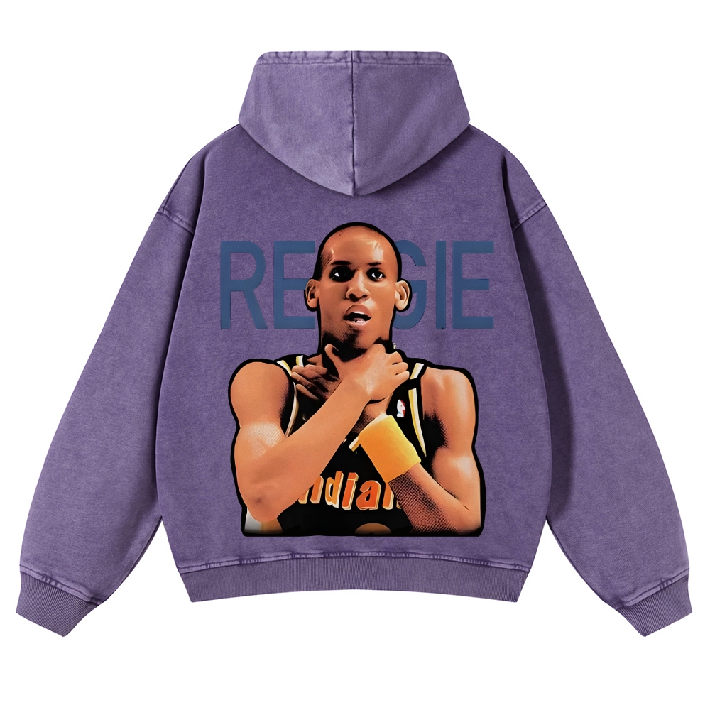 Casual Washed Hoodie Reggie Miller