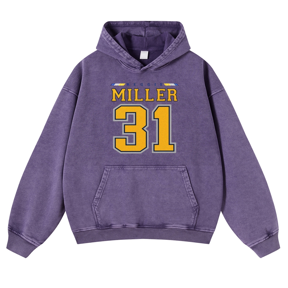 Casual Washed Hoodie Reggie Miller