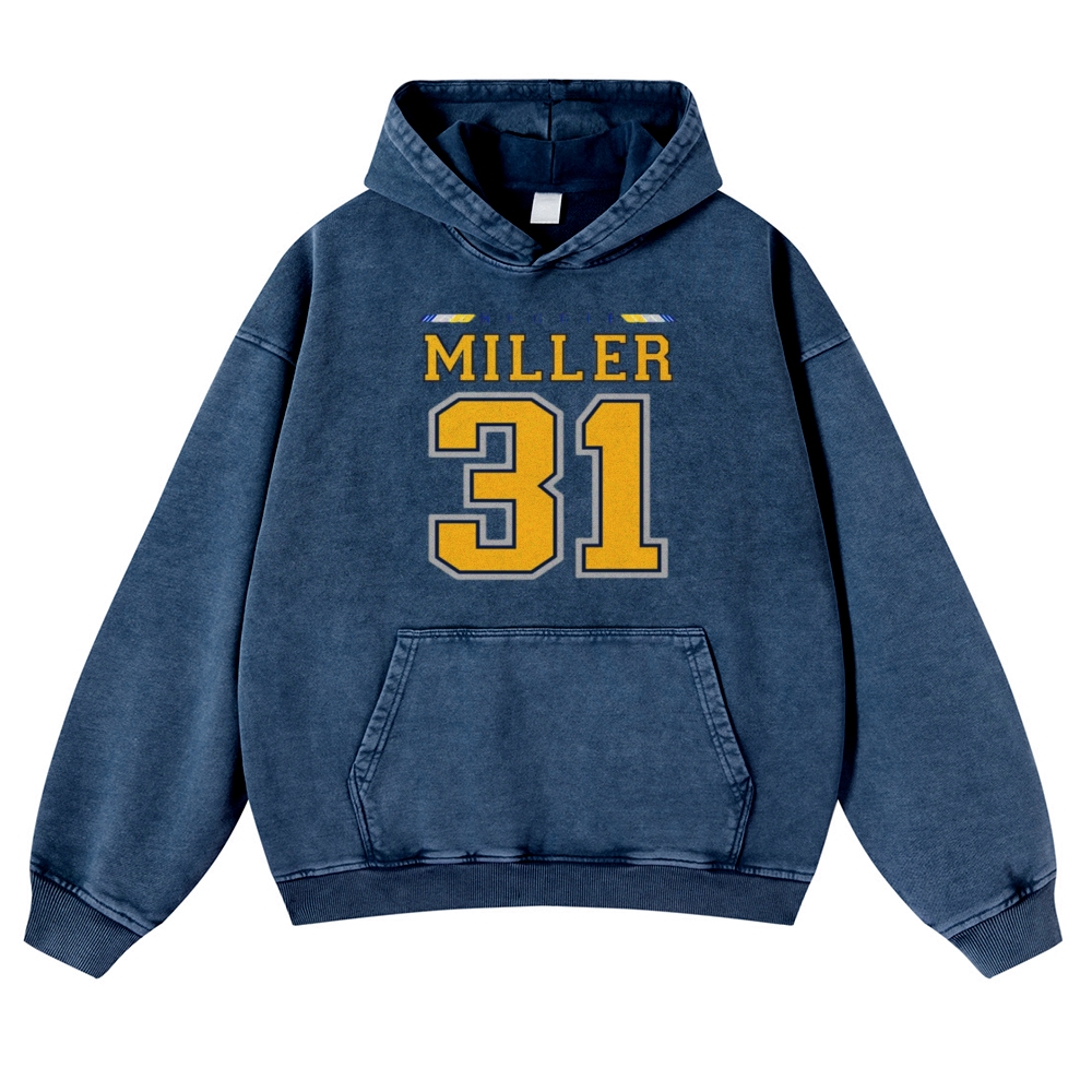 Casual Washed Hoodie Reggie Miller