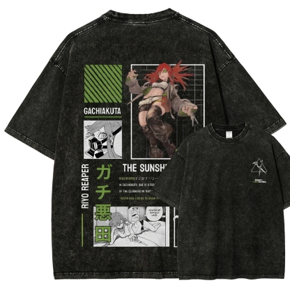 Unisex Fit Washed vintage T-Shirt GACHIAKUTA