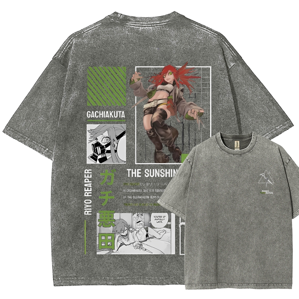 Unisex Fit Washed vintage T-Shirt GACHIAKUTA