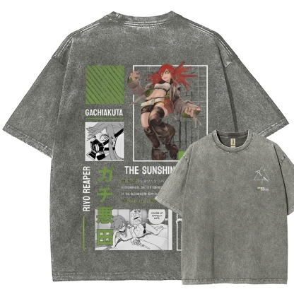 Unisex Fit Washed vintage T-Shirt GACHIAKUTA