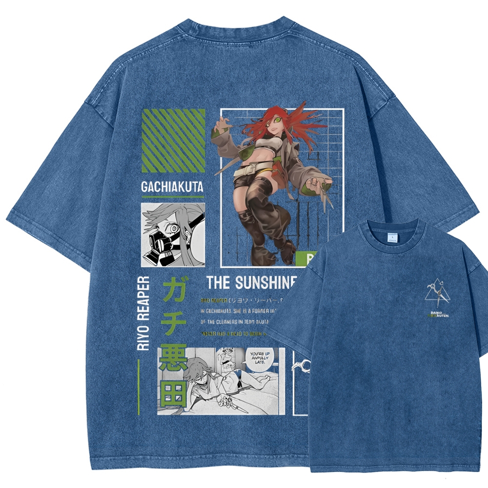 Unisex Fit Washed vintage T-Shirt GACHIAKUTA