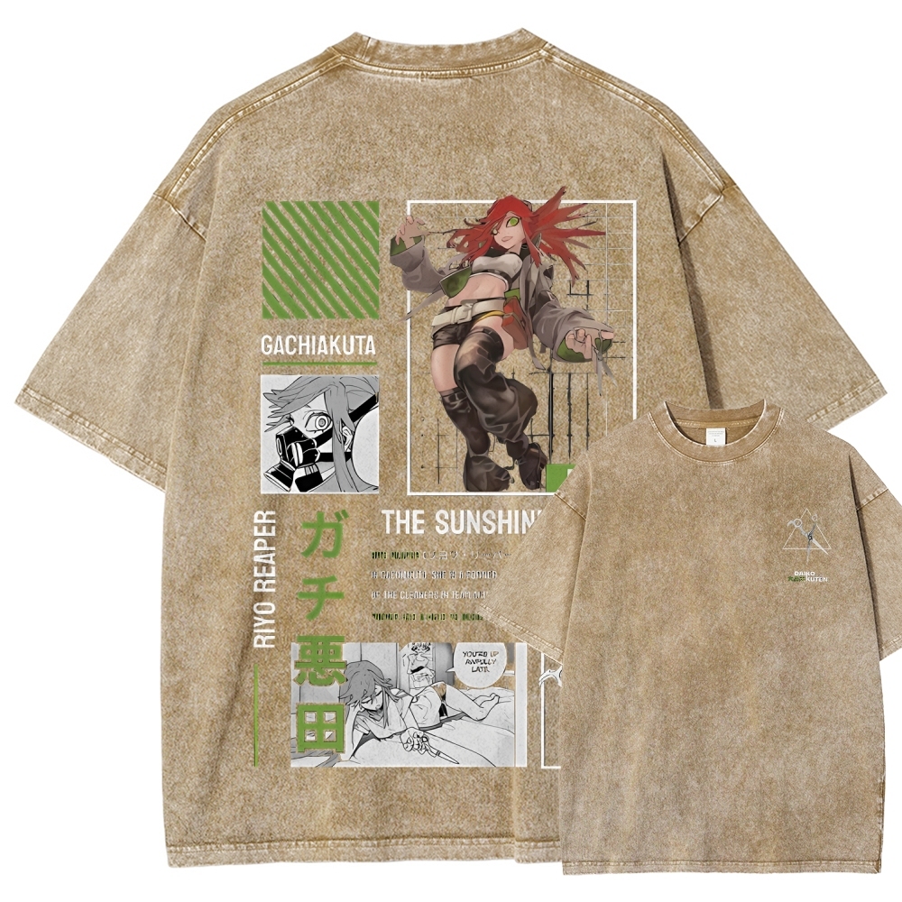 Unisex Fit Washed vintage T-Shirt GACHIAKUTA