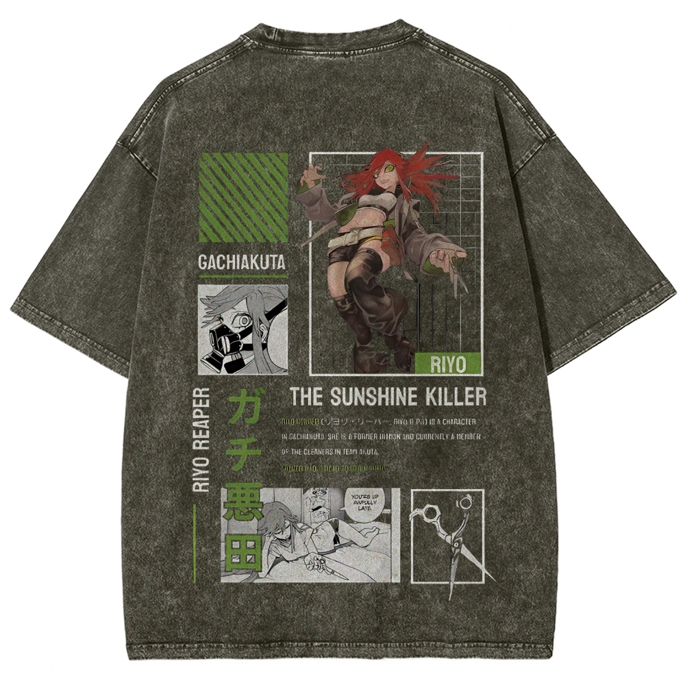 Unisex Fit Washed vintage T-Shirt GACHIAKUTA